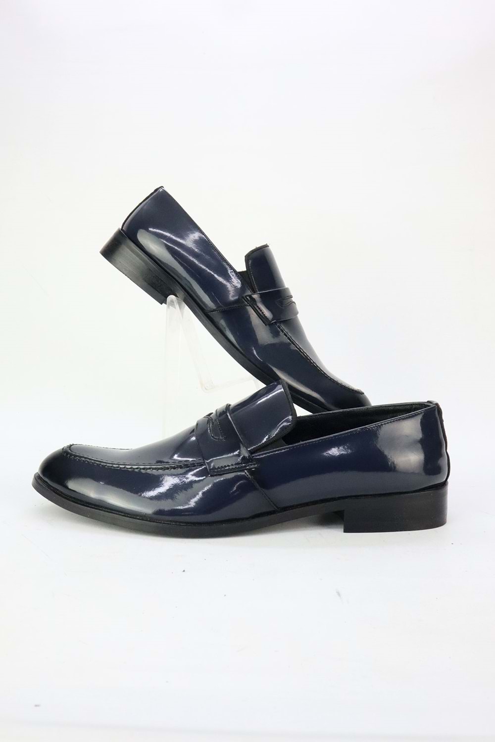 Balwin Lacivert Bağcıksız Erkek Deri Ayakkabı