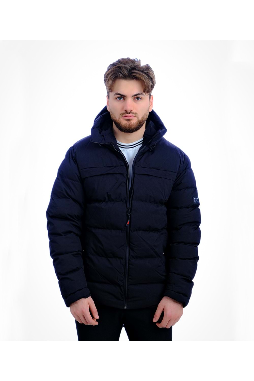 Czk Siyah Collection Şapkalı Kışlık Erkek Mont