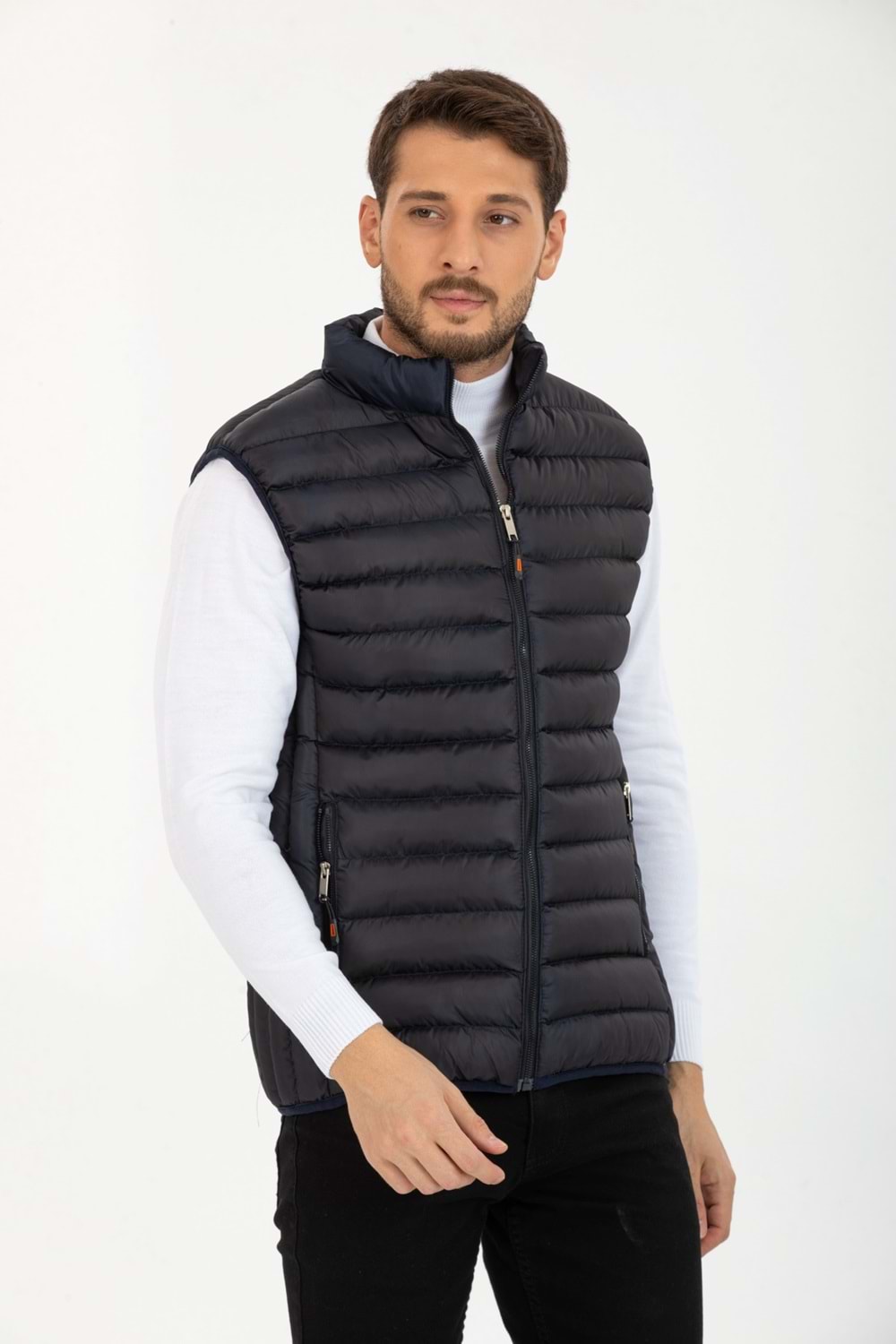 CZK Lacivert Cep Detaylı Kolsuz Erkek Şişme Yelek