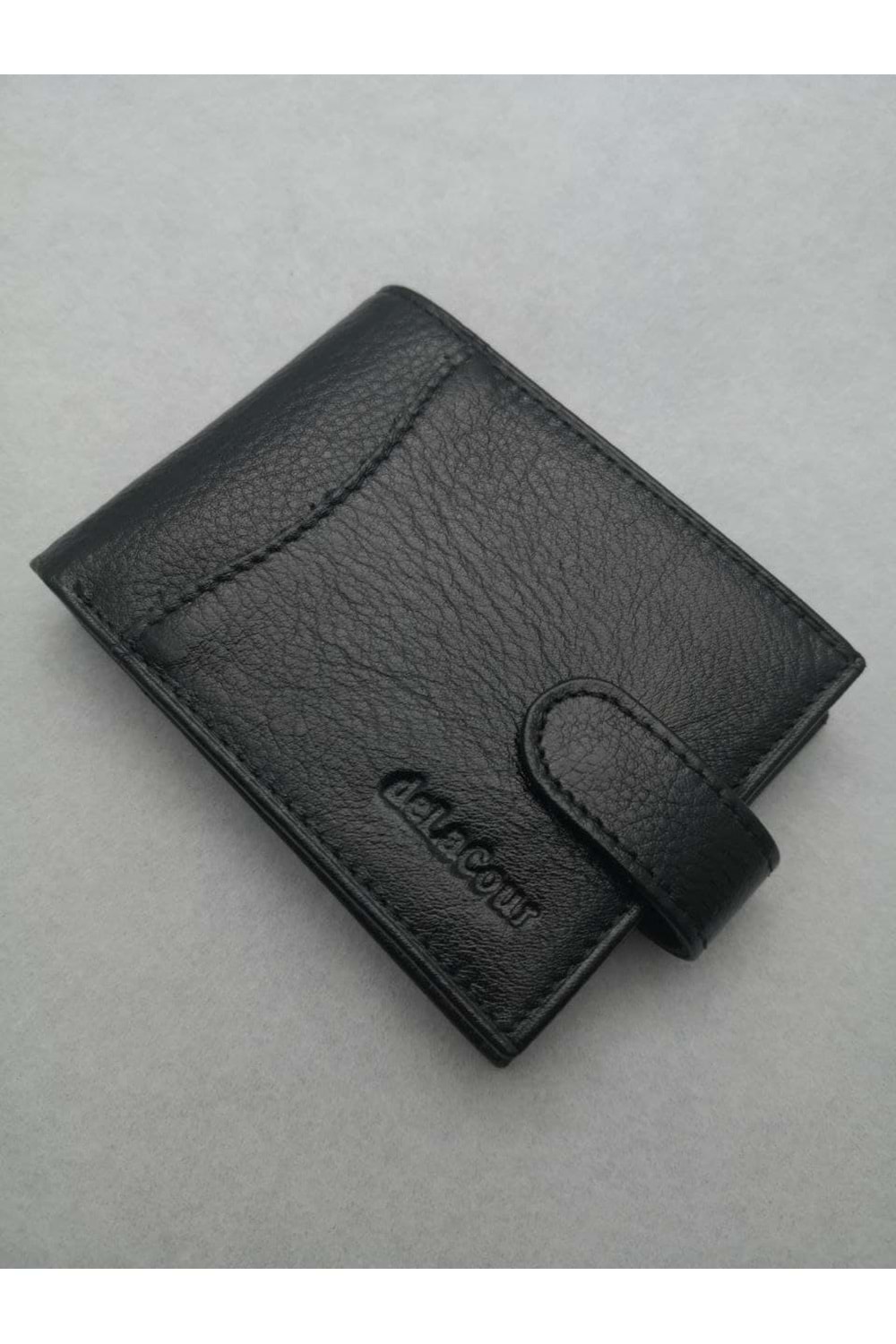 deLaCour Siyah Erkek Deri Kartlık Cüzdan