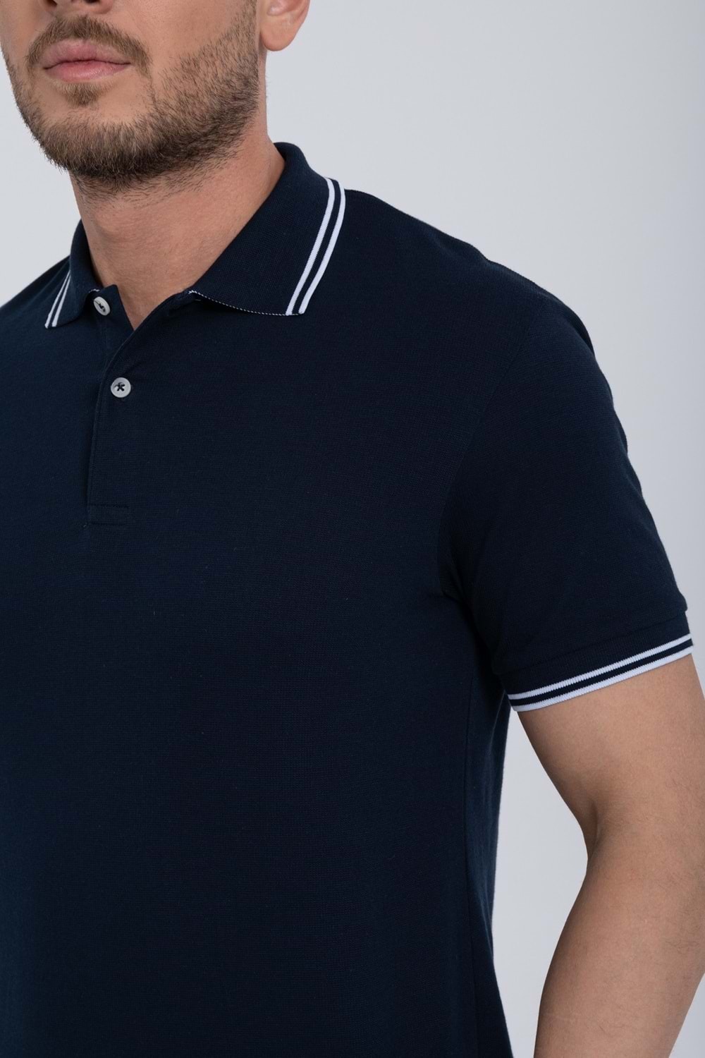 Pool Park Lacivert Düğmeli Polo Yaka Erkek T-Shirt