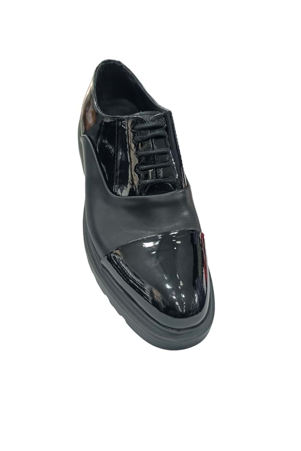 TAMBOĞA Siyah Bağcıklı Rugan Mat Eva Taban Suni Deri Erkek Ayakkabı