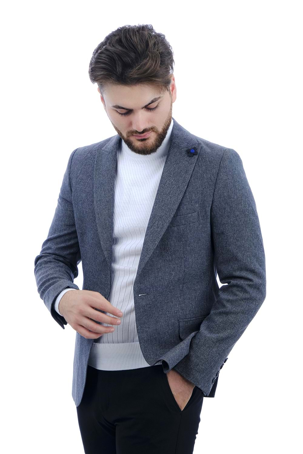 Vito Andolini Gri Slim Fit Erkek Ceket