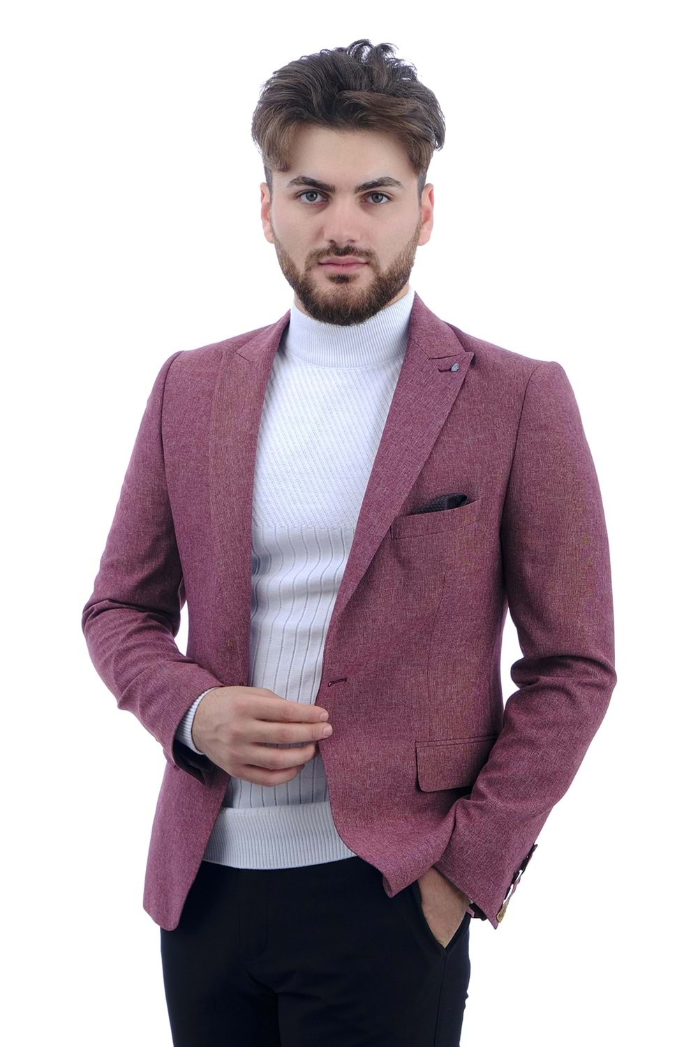 Vito Andolini Kırmızı Slim Fit Erkek Ceket