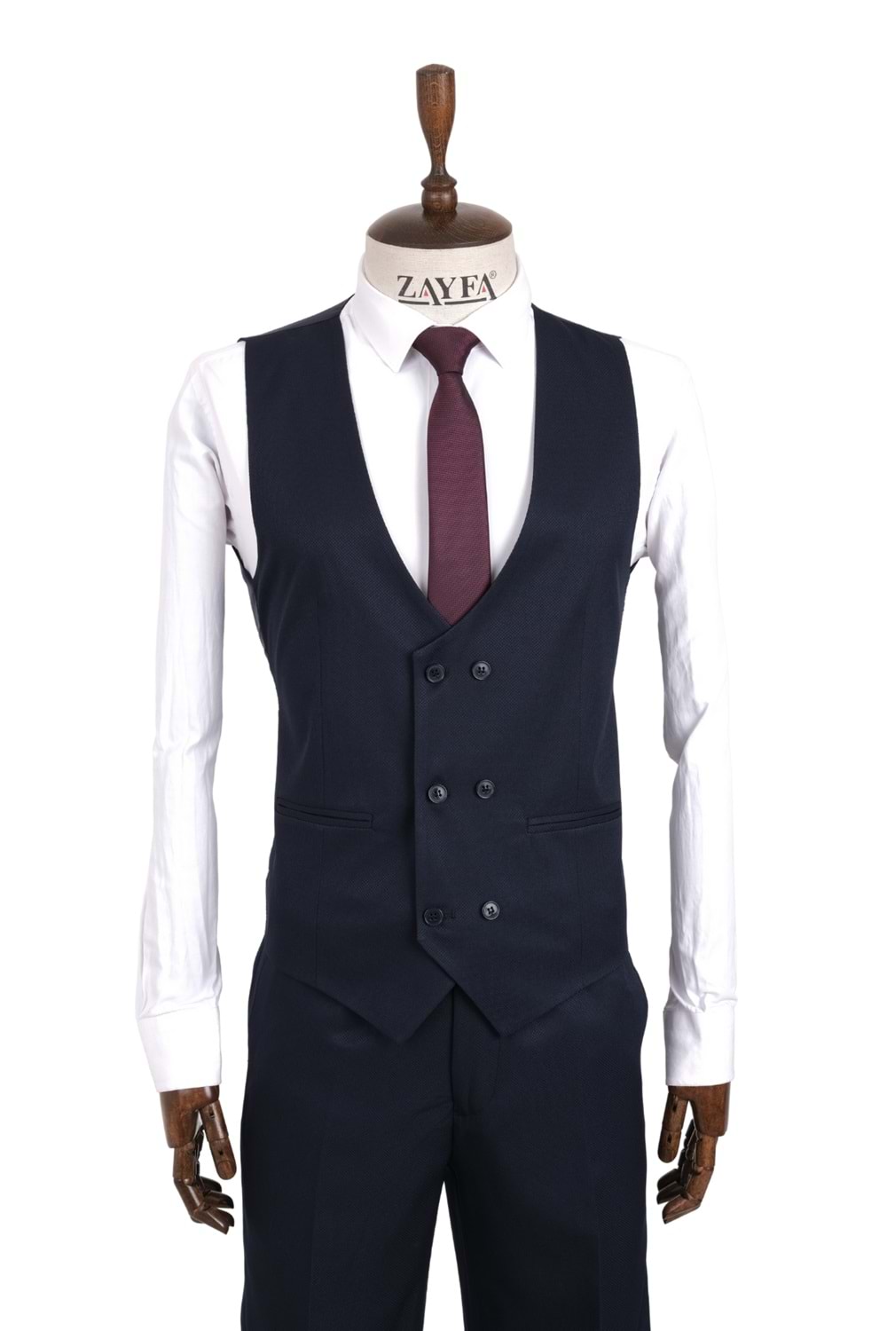 Vito Andolini Lacivert Armürlü Slim Fit Erkek Takım Elbise