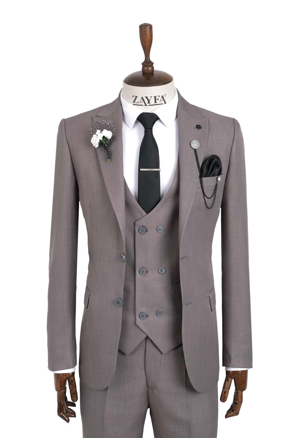 Vito Andolini Füme Slim Fit Erkeke Takım Elbise