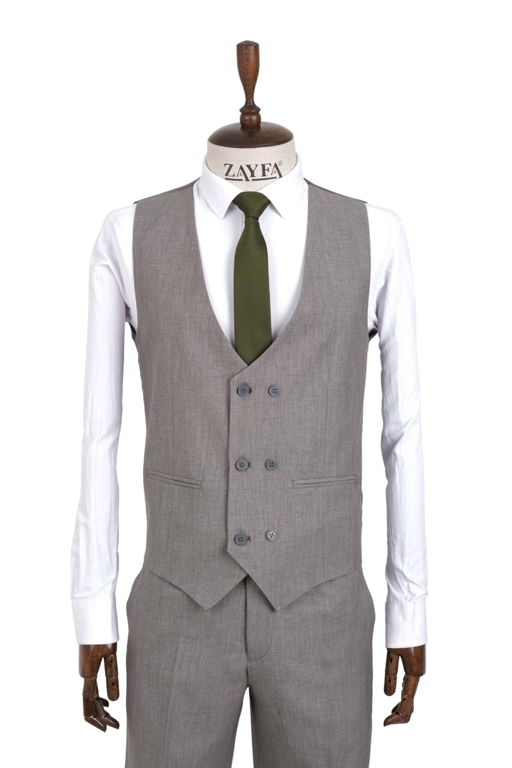 Vito Andolini Gri Armürlü Slim Fit Erkek Takım Elbise