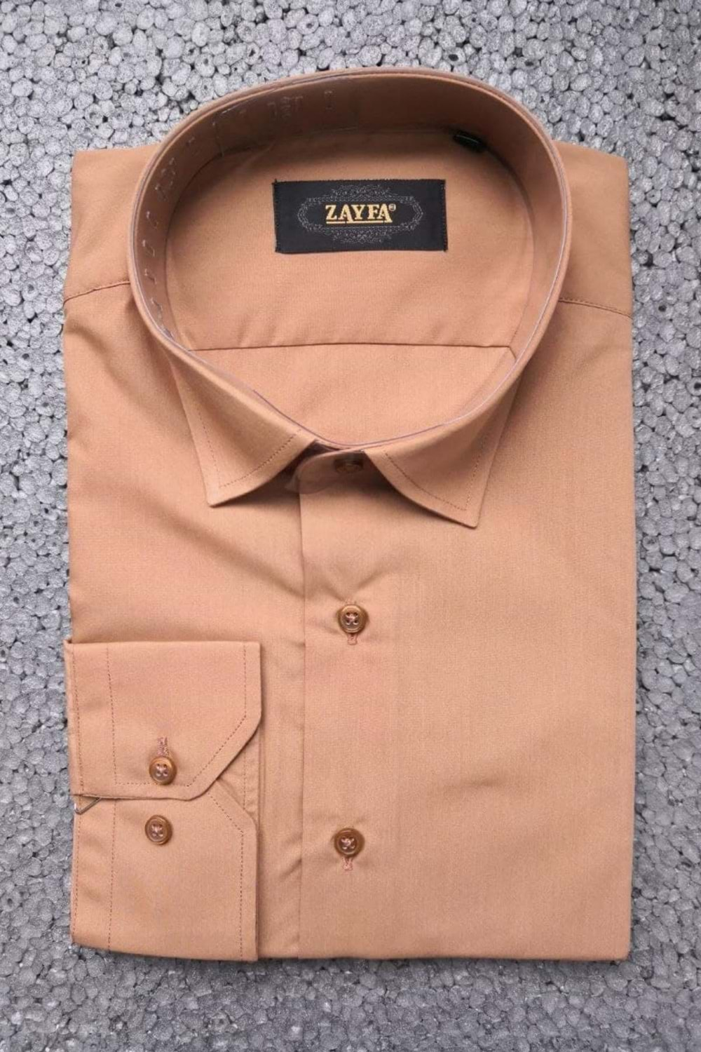 OUTLET / Zayfa Kahverengi Slim Fit Erkek Gömlek