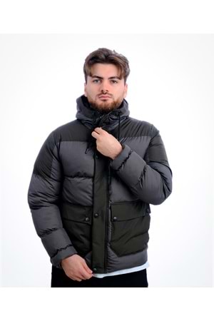 Czk Haki Dolum Monza Şapkalı Kışlık Erkek Mont