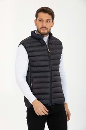 CZK Lacivert Cep Detaylı Kolsuz Erkek Şişme Yelek