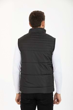 CZK Siyah Cep Detaylı İçi Polarlı Kolsuz Erkek Şişme Yelek