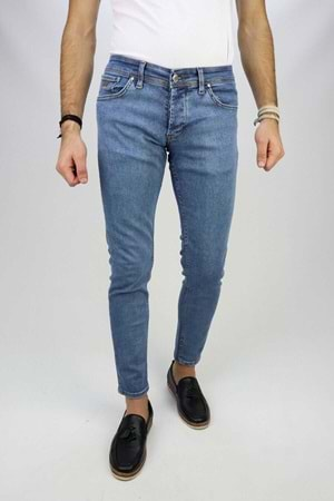 H&M Denim Blu Gri Slim Fit Erkek Kot Pantolon