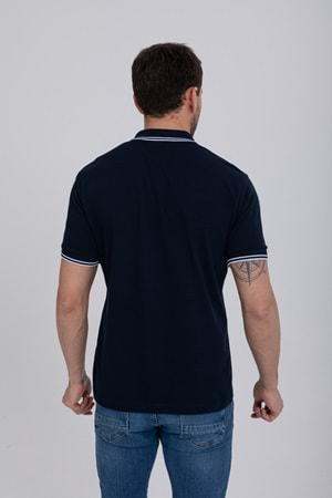 Pool Park Lacivert Düğmeli Polo Yaka Erkek T-Shirt