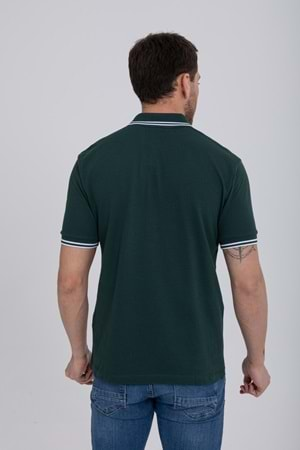 Pool Park Yeşil Düğmeli Polo Yaka Erkek T-Shirt