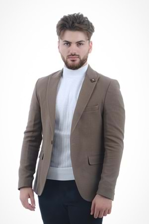 Vito Andolini Kahve Slim fit Tek Ceket