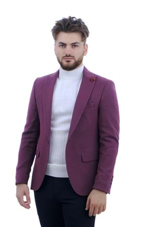 Vito Andolini Bordo Armürlü Slimfit Tek Ceket