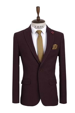 Vito Andolini Bordo Slim Fit Erkek Ceket