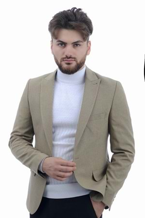 Vito Andolini Bej Slim Fit Erkek Ceket