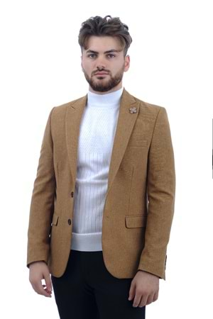 Vito Andolini Turuncu Slim Fit Erkek Tek Ceket