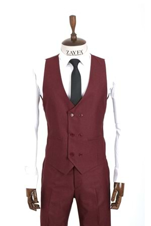 Vito Andolini Bordo Slim Fit Erkek Takım Elbise