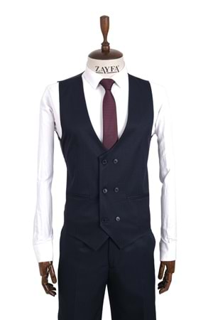 Vito Andolini Lacivert Armürlü Slim Fit Erkek Takım Elbise