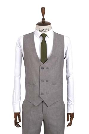 Vito Andolini Gri Armürlü Slim Fit Erkek Takım Elbise