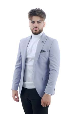 Vito Andolini Gri Slim Fit Tek Ceket