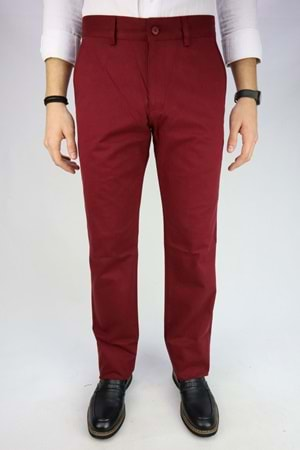 Zayfa Bordo Regular Fit Erkek Keten Pantolon