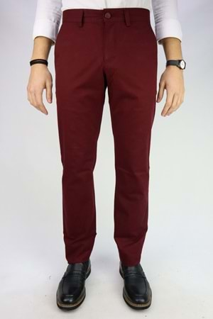 Zayfa Bordo Regular Fit Erkek Keten Pantolon