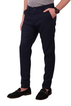 Zayfa Lacivert Slim Fit Erkek Keten Pantolon