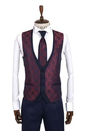 Zayfa Bordo Slim Fit Erkek Smokin Damatlık