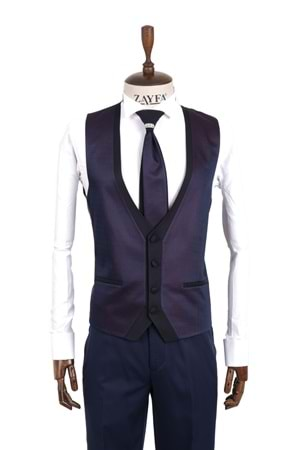 Zayfa Bordo Slim Fit Saten Yaka Smokin Damatlık