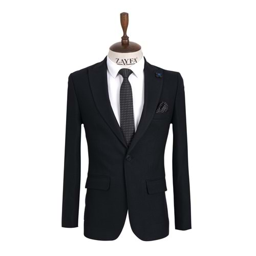 Vito Andolini Siyah Desenli Slim Fit Erkek Ceket