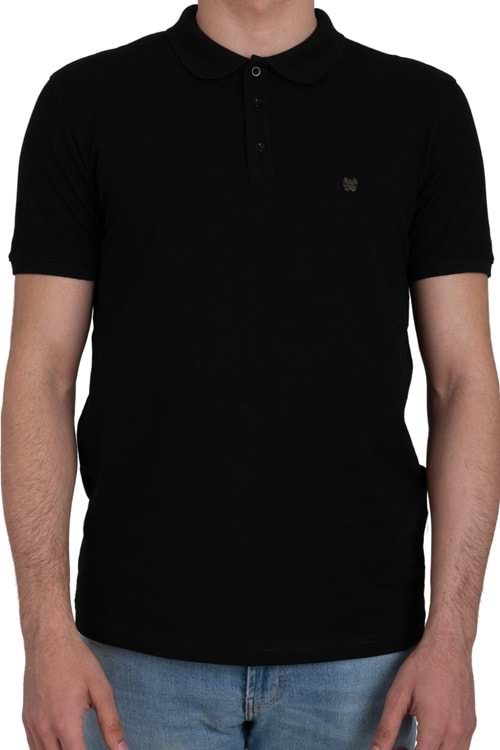 Jerox Siyah Slim Fit Kısa Kol Polo Yaka Erkek T-Shirt