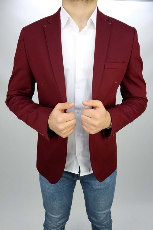 Pino Polito Bordo Slim Fit Ceket