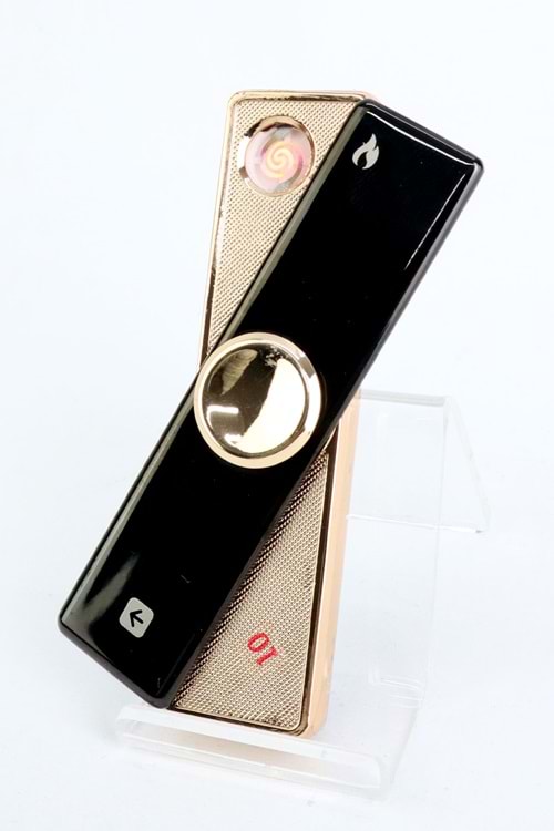 Silivio Monetti Siyah Renk Işıklı Stres Çarklı Şarjlı Çakmak SM-413USBS