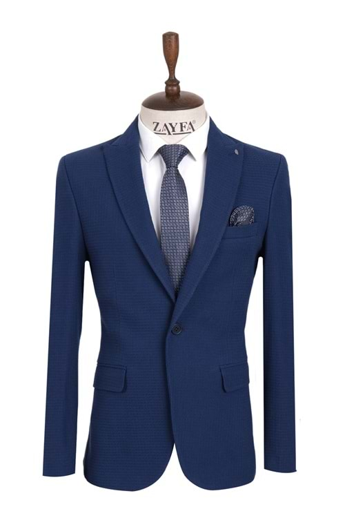 Vito Andolini Mavi Slim Fit Tek Ceket