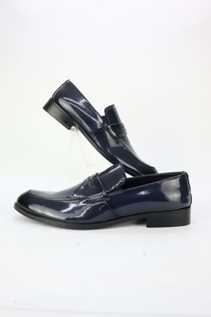 Balwin Lacivert Bağcıksız Erkek Deri Ayakkabı