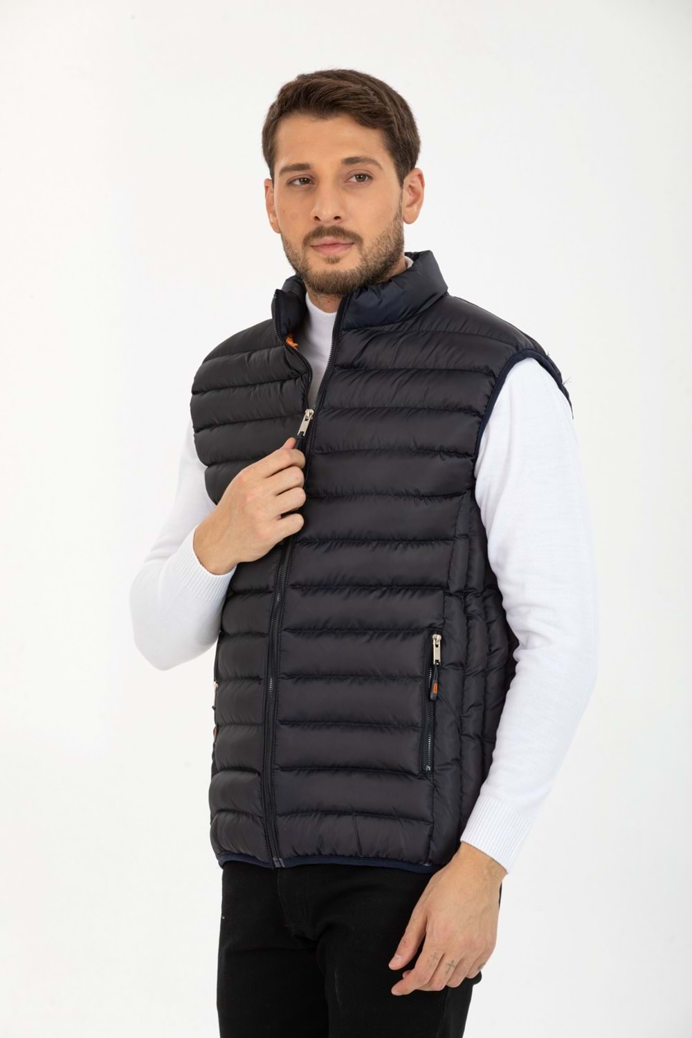 CZK Lacivert Cep Detaylı Kolsuz Erkek Şişme Yelek