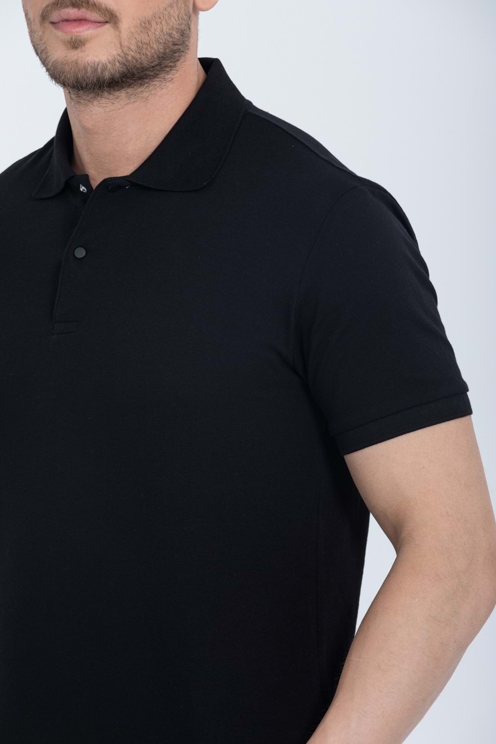 Pool Park Siyah Çıt Çıtlı Polo Yaka Erkek T-Shirt