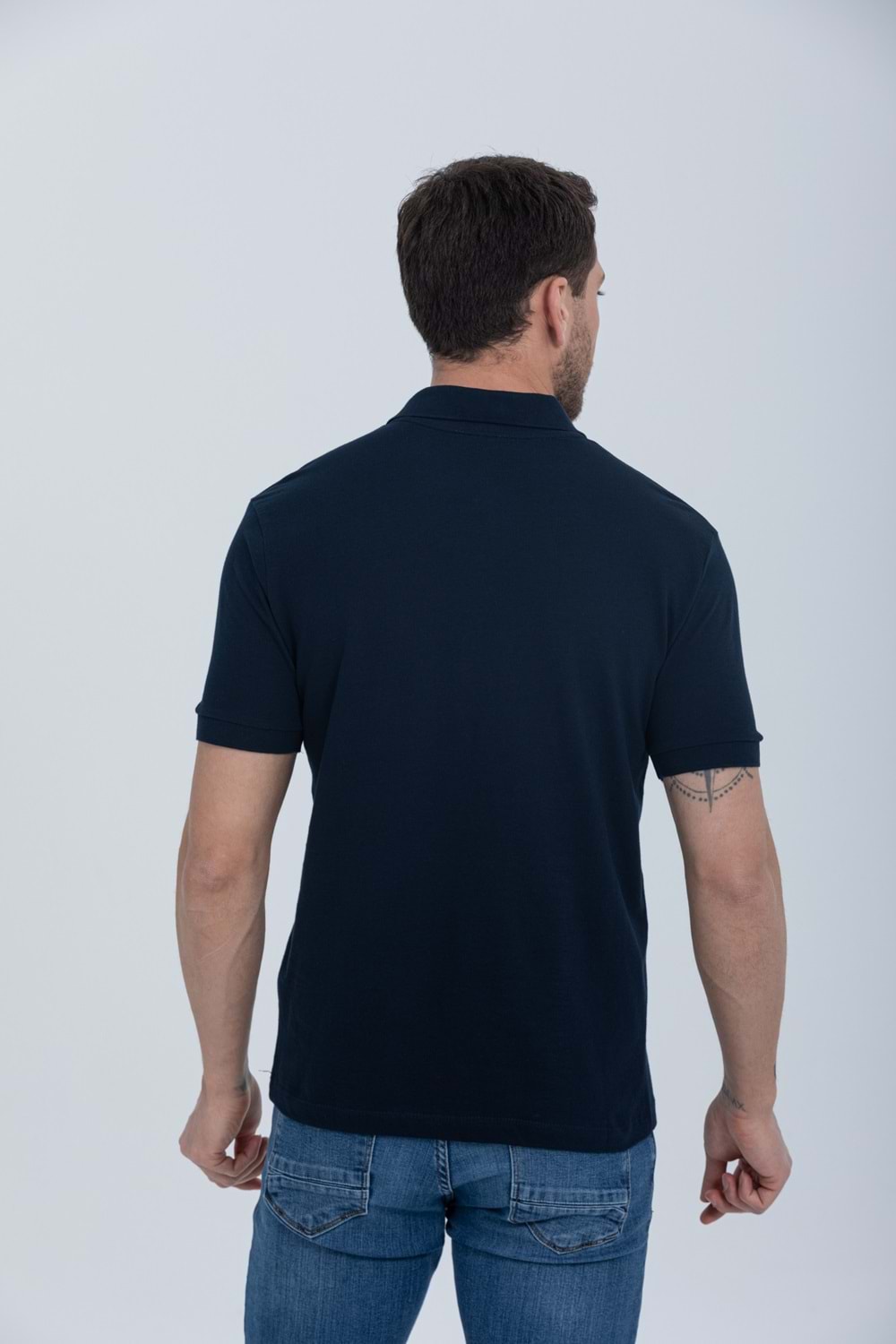 Pool Park Lacivert Çıt Çıtlı Polo Yaka Erkek T-Shirt