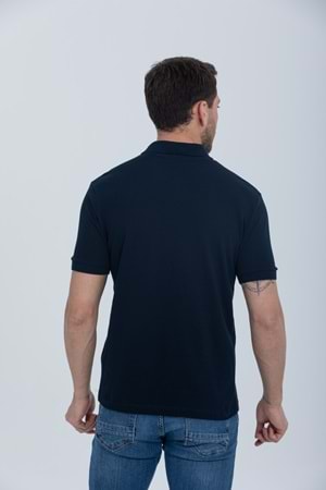 Pool Park Lacivert Çıt Çıtlı Polo Yaka Erkek T-Shirt