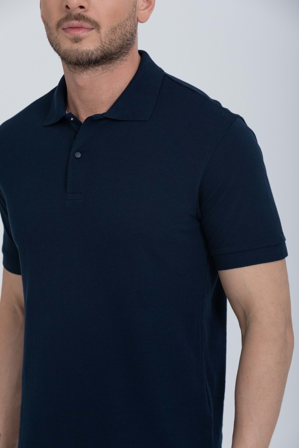 Pool Park Lacivert Çıt Çıtlı Polo Yaka Erkek T-Shirt